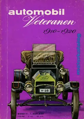 Motorkatalog Automobil Veteranen 1910-1920 Band 11 1961