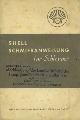 Shell Schmieranweisung für Schlepper 1939