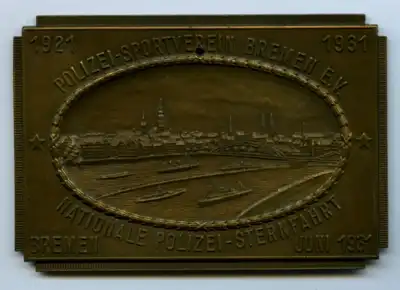 Plakette Nationale Polizei Sternfahrt Bremen 6.1931