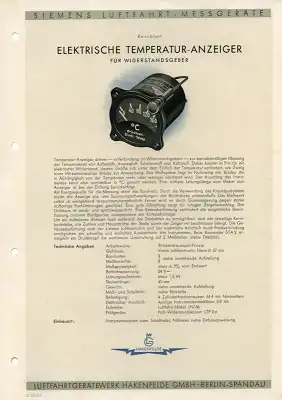 Siemens Luftfahrt Prospekt Konvolut 1930er Jahre