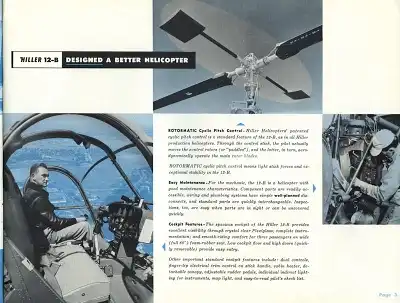 Hiller Helicopter 12-B Prospekt ca. 1953