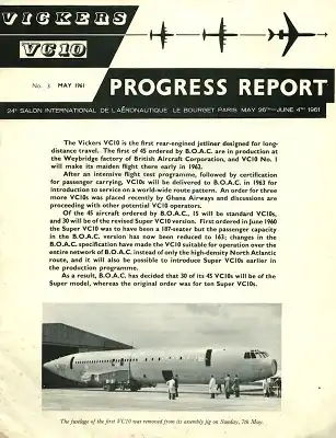 Vickers VC 10 und Super VC 10 Prospekt 1961