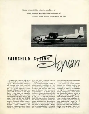 Fairchild C-119 H Skyvan Test 1952