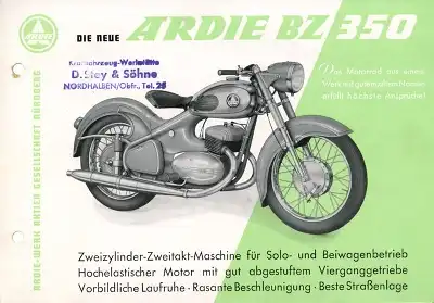 Ardie BZ 350 Prospekt 10.1954