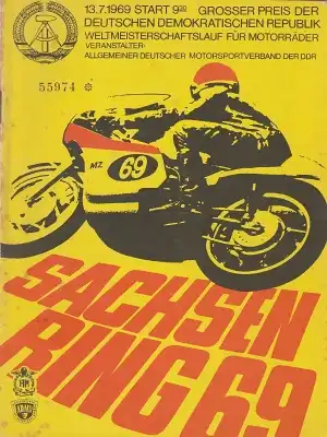Programm Int. Sachsenringrennen 13.7.1969