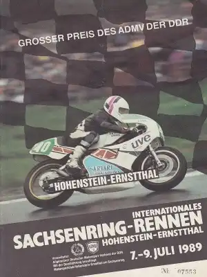 Programm Int. Sachsenringrennen 7.7.1989