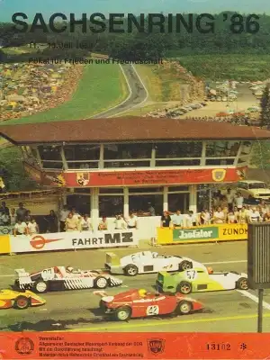 Programm Int. Sachsenringrennen 11.7.1986