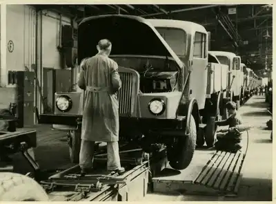 Foto Horch H3A Bandmontage 1956