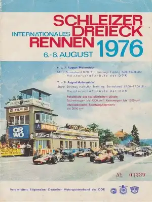 Programm 43. Schleizer Dreieck-Rennen 6.8.1976