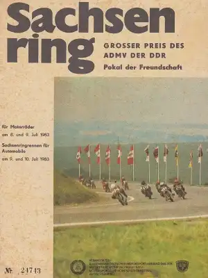 Programm Int. Sachsenringrennen 8.-9.7.1983