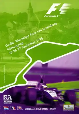 Programm Nürburgring F 1 25.9.1998