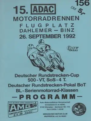 Programm + Ausschreibung Dahlemer-Binz 1992