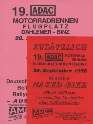 Programm + Ausschreibung Dahlemer-Binz 1996