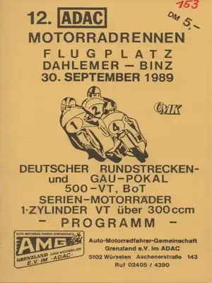 Programm + Ausschreibung Dahlemer-Binz 1989