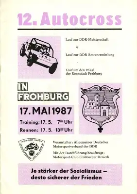 Programm Frohburger Auto-Cross 17.5.1987