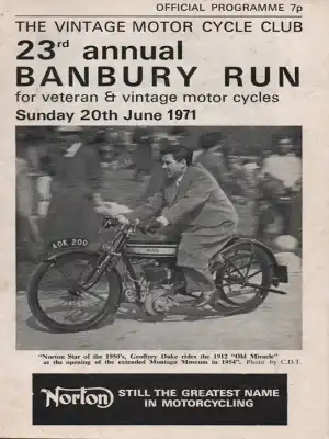 Programm 23rd Branbury Run 20.6.1971