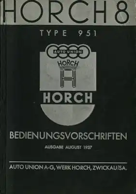 Horch 951 Bedienungsanleitung 8.1937