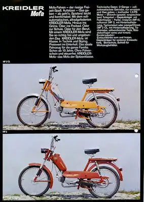 Kreidler Programm Mofa Mopeds 1973