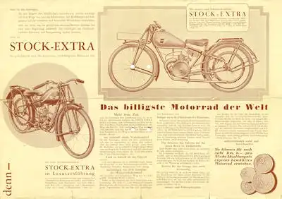 Stock Extra Leichtmotorrad Prospekt ca. 1930