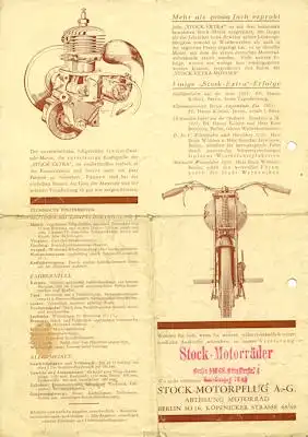 Stock Extra Leichtmotorrad Prospekt ca. 1930