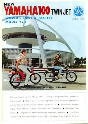 Yamaha 100 Twin Jet YL-1 Prospekt 1960er Jahre