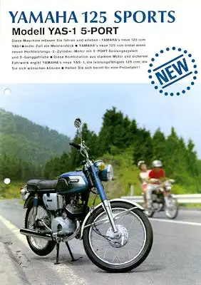 Yamaha 125 Sports YAS-1 5-Port Prospekt 1960er Jahre