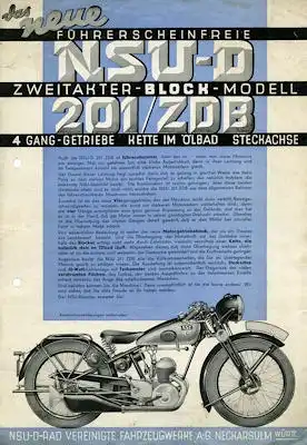 NSU 201 ZDB Prospekt 1934