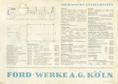 Ford 3 Tonner Typ Ruhr Prospekt ca. 1950