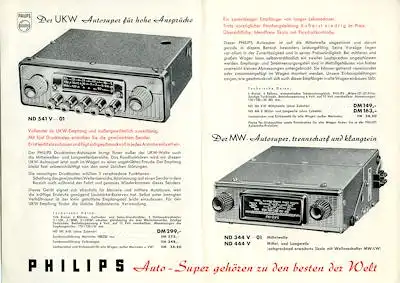 Autoradio Philips ND 541V-01 u.a. Prospekt 1955