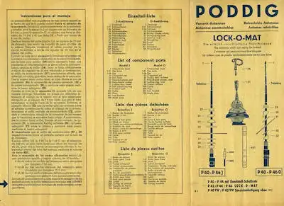 Autoantennen Poddig Prospekt 1950er Jahre