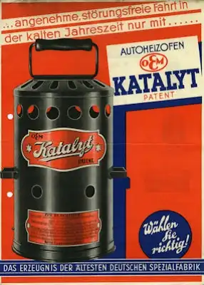 Katalyt Motor- und Wagenheizung 3 Prospekte 1930er Jahre