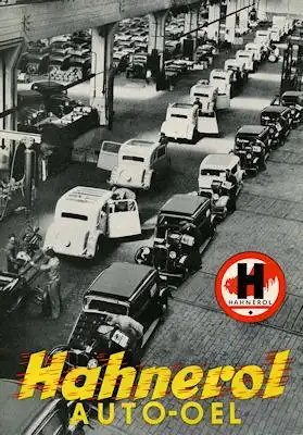 Hahnerol Auto-Oel Prospekt 1930er Jahre