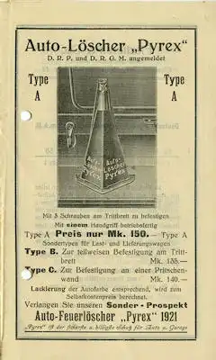 Phylax Feuerlöscher Prospekt 1921