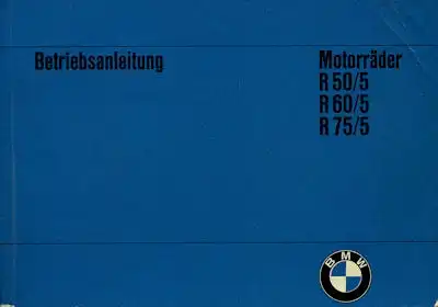 BMW R 50/5 60/5 75/5 Bedienungsanleitung 1970
