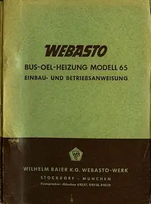 Webasto Bus-Oel-Heizung Bedienungsanleitung 9.1951