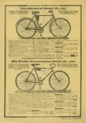 Mifa Fahrrad Prospekt 1930er Jahre