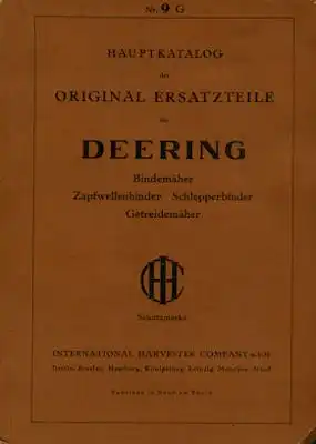 Deering IHC Hauptkatalog Ersatzteile 1930er Jahre