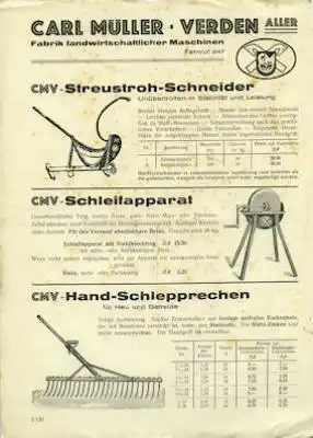 CMV Streustroh-Schneider Prospekt 1939