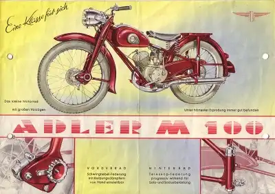 Adler Motorrad M 100 Prospekt 1951