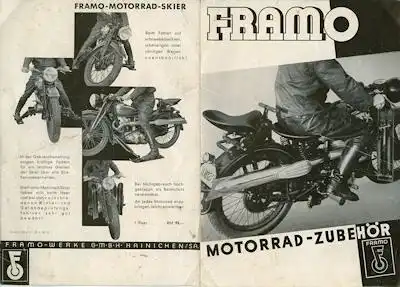 Framo Motorrad Zubehör Prospekt 1939