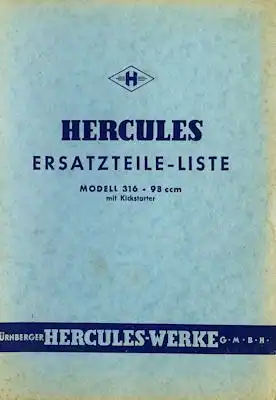 Hercules Mod. 316 Ersatzteilliste 3.1956