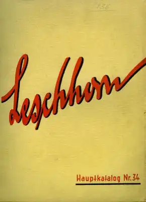 Leschhorn Katalog Werkzeuge für Metallbearbeitung 1934