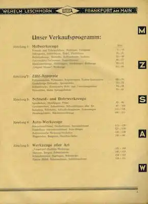 Leschhorn Katalog Werkzeuge für Metallbearbeitung 1934