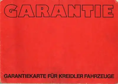 Kreidler Garantiekarte 1977