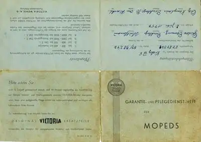 Victoria Mopeds Garantie- und Pflegedienst Heft 1957