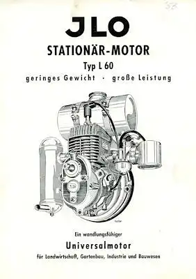 Ilo Stationärmotoren LE 60 Prospekt ca. 1956