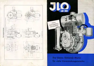 Ilo Stationärmotoren LE 50 Prospekt ca. 1956