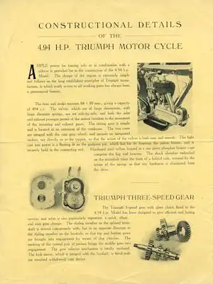 Triumph 494 ccm Type P Prospekt ca. 1927