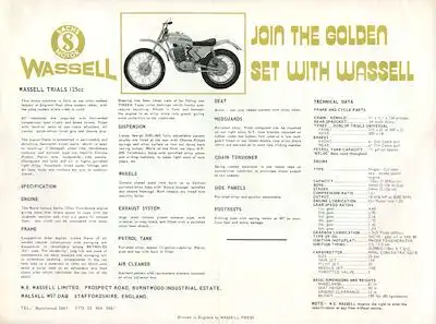 Wassell Trials 125 ccm Prospekt 1970er Jahre