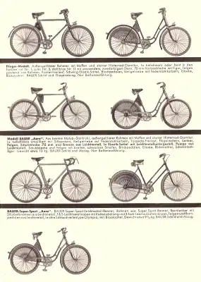 Bauer Fahrrad Prospekt 1930er Jahre